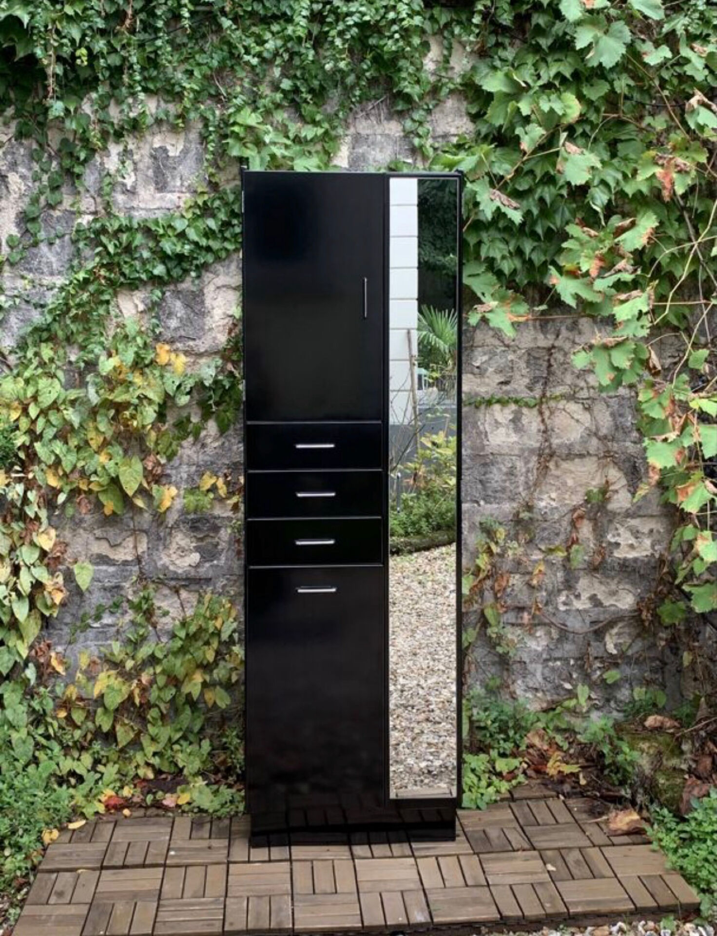 Satin black vintage wardrobe 1970