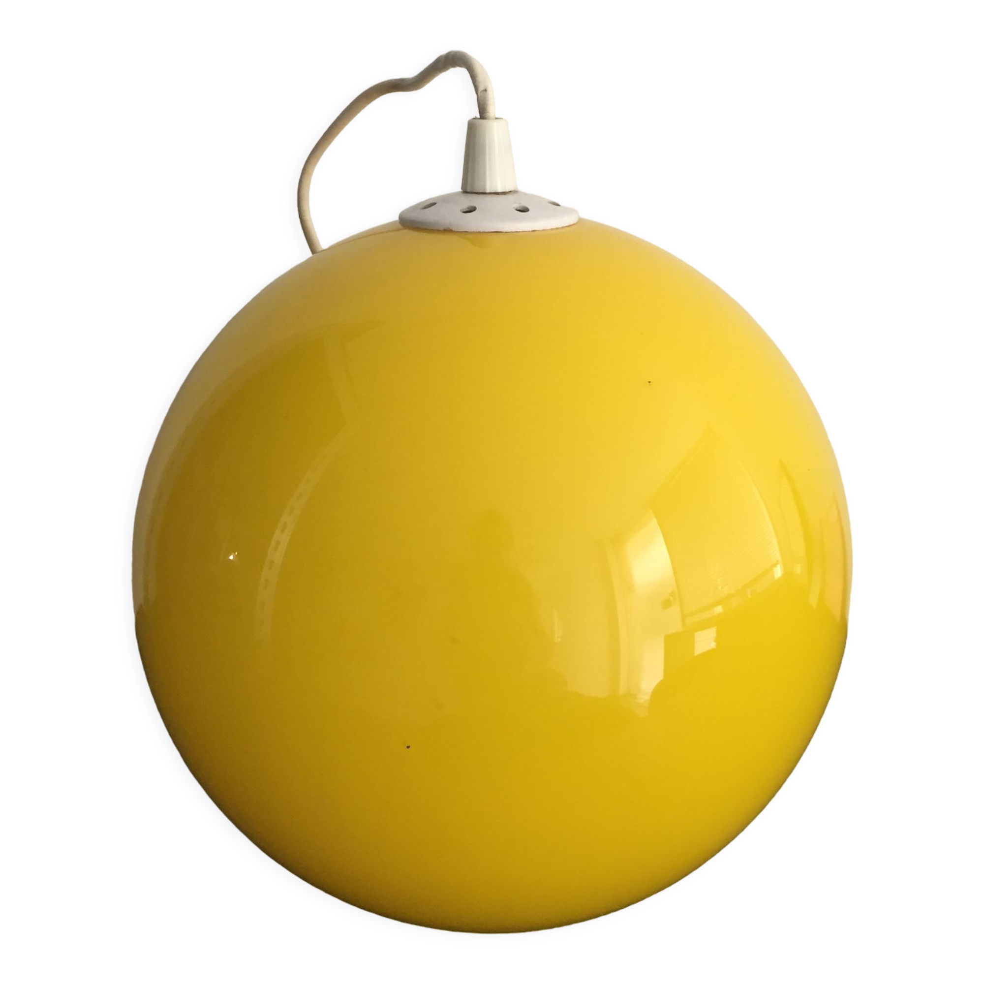 Hanging lamp 70s yellow