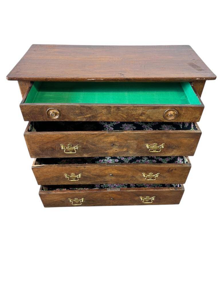 Vintage wooden chest of drawers with "gold" handles
