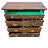 Vintage wooden chest of drawers with "gold" handles