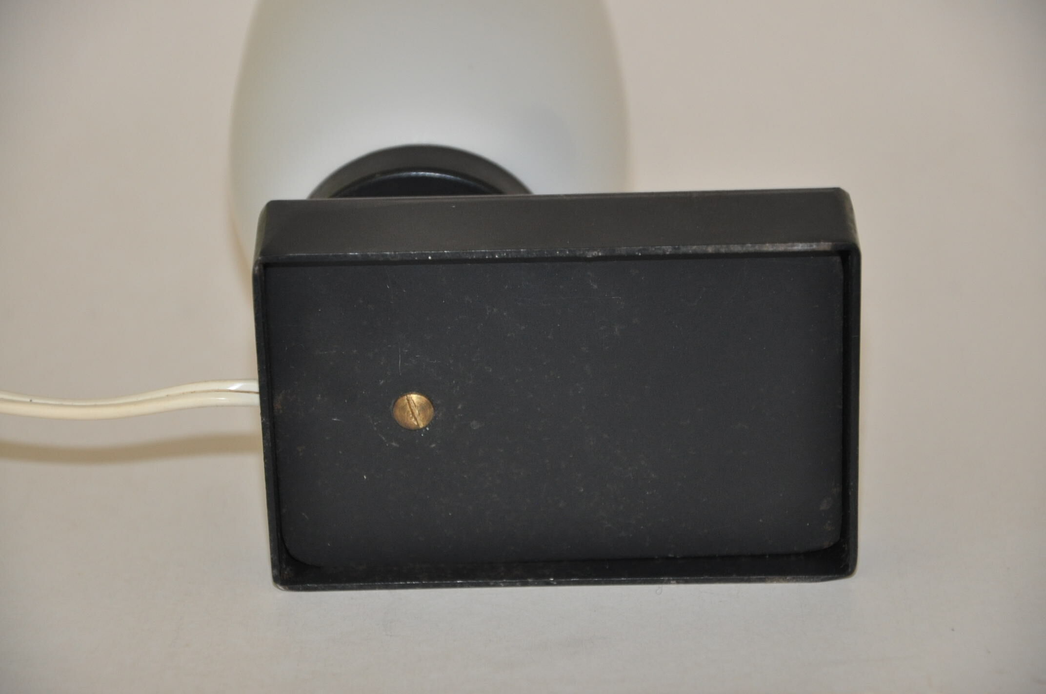 Opaline brass metal lamp 50s