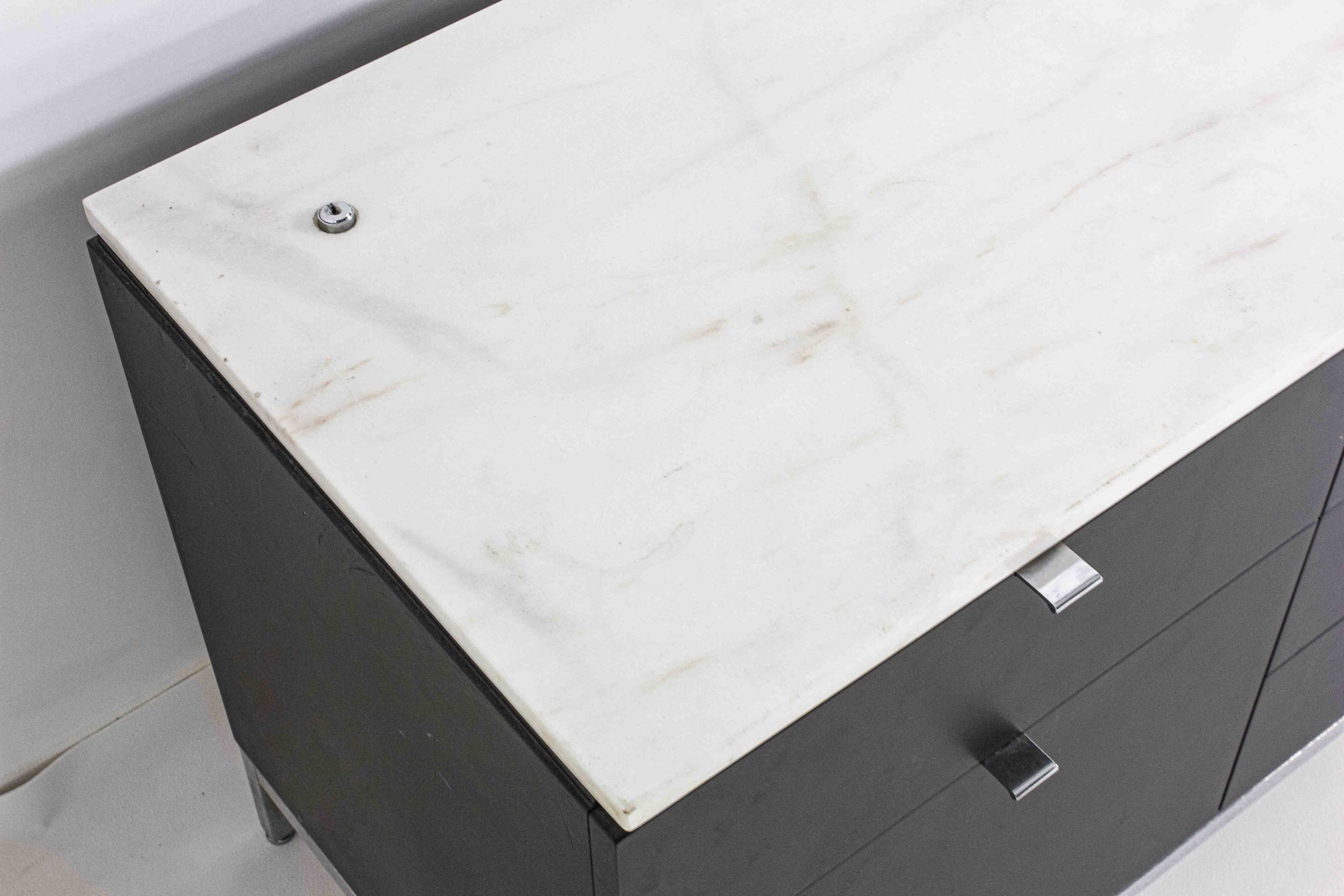 Rare executive sideboard by Florence Knoll in rose aurore marble, 1960s