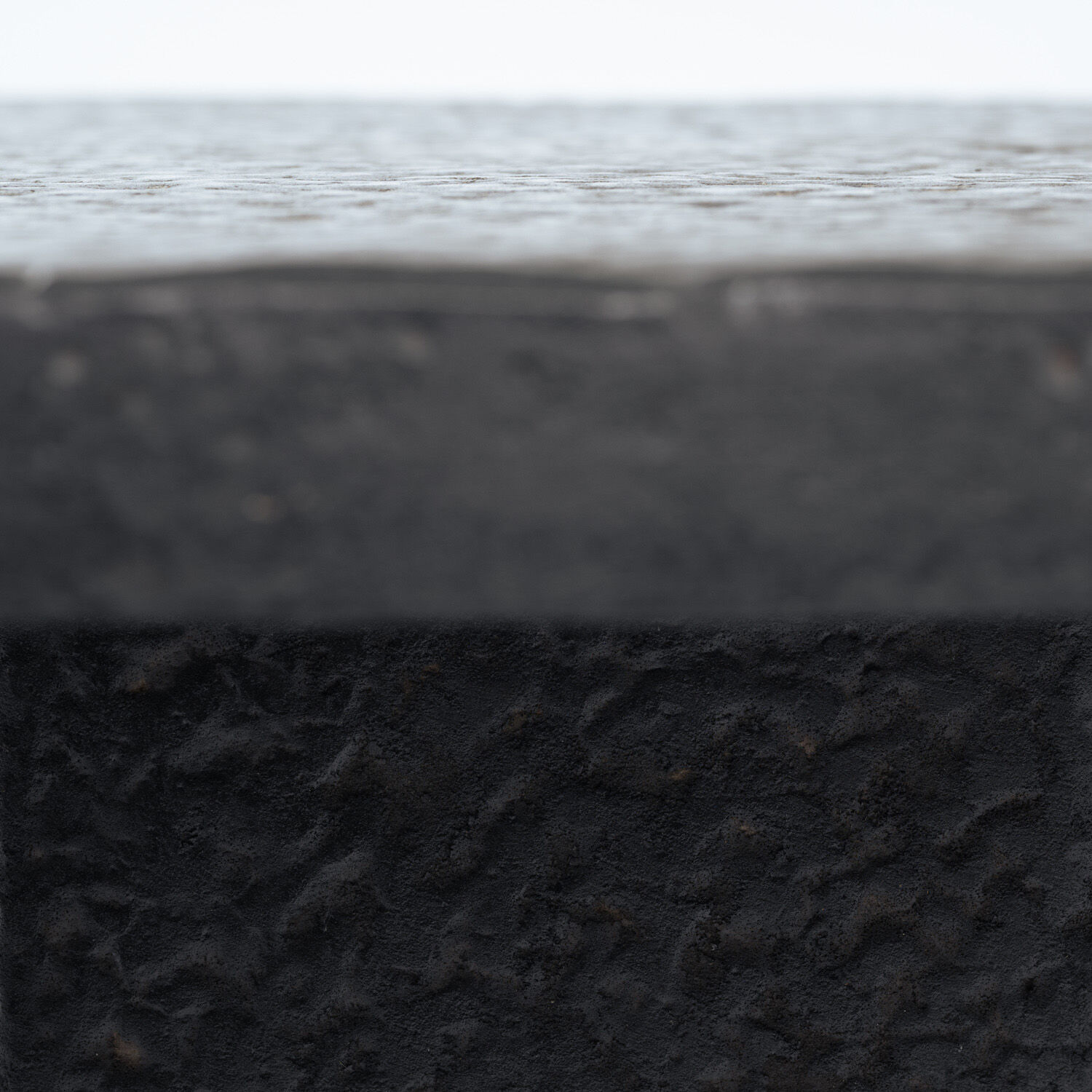 Brutalist Octagonal Coffee Table in Black Stone Look Resin, 1970s