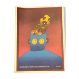 Original poster Jean Michel Folon 1983 a new means of communication: visual audio