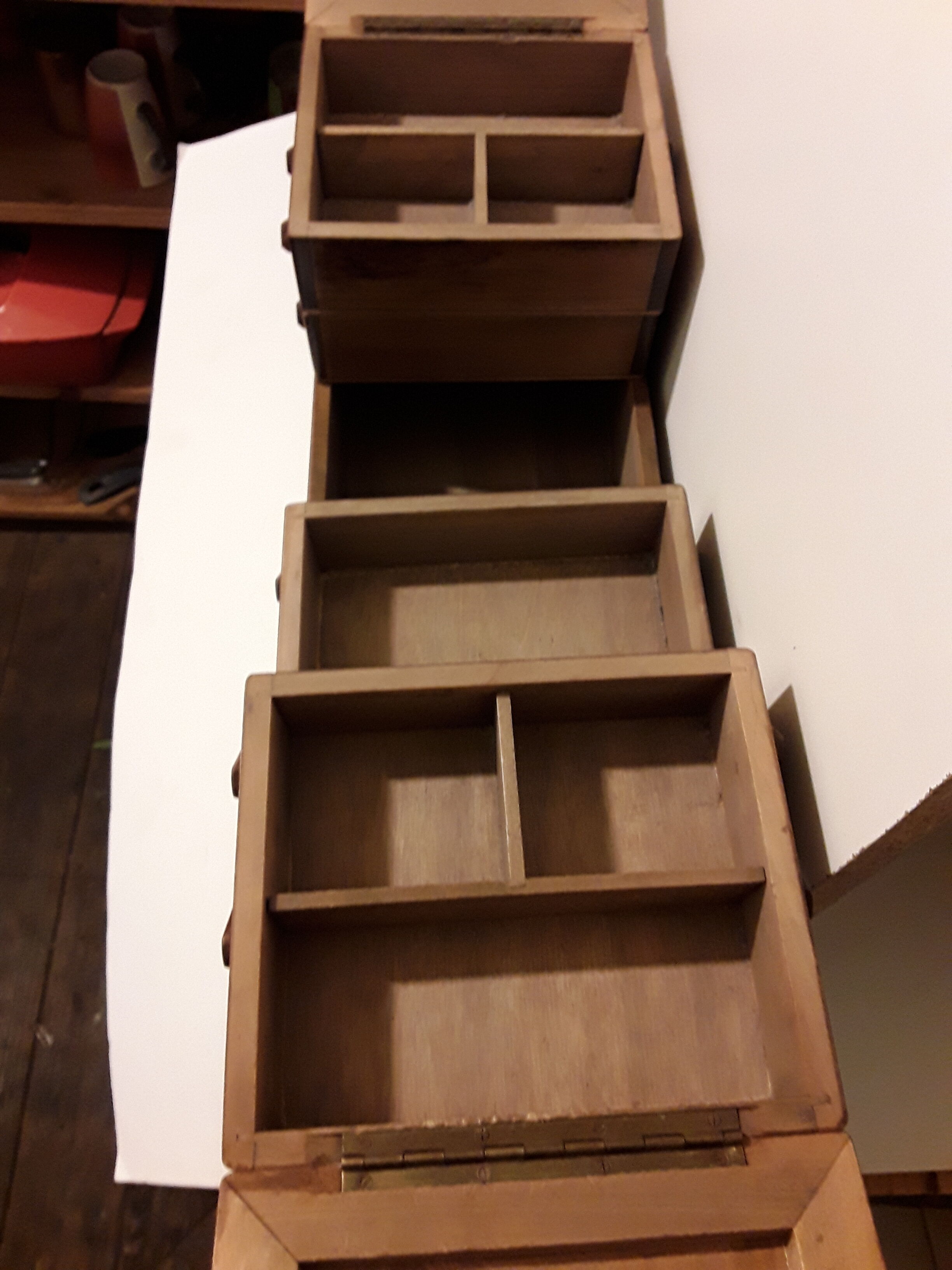 Vintage wood sewing box