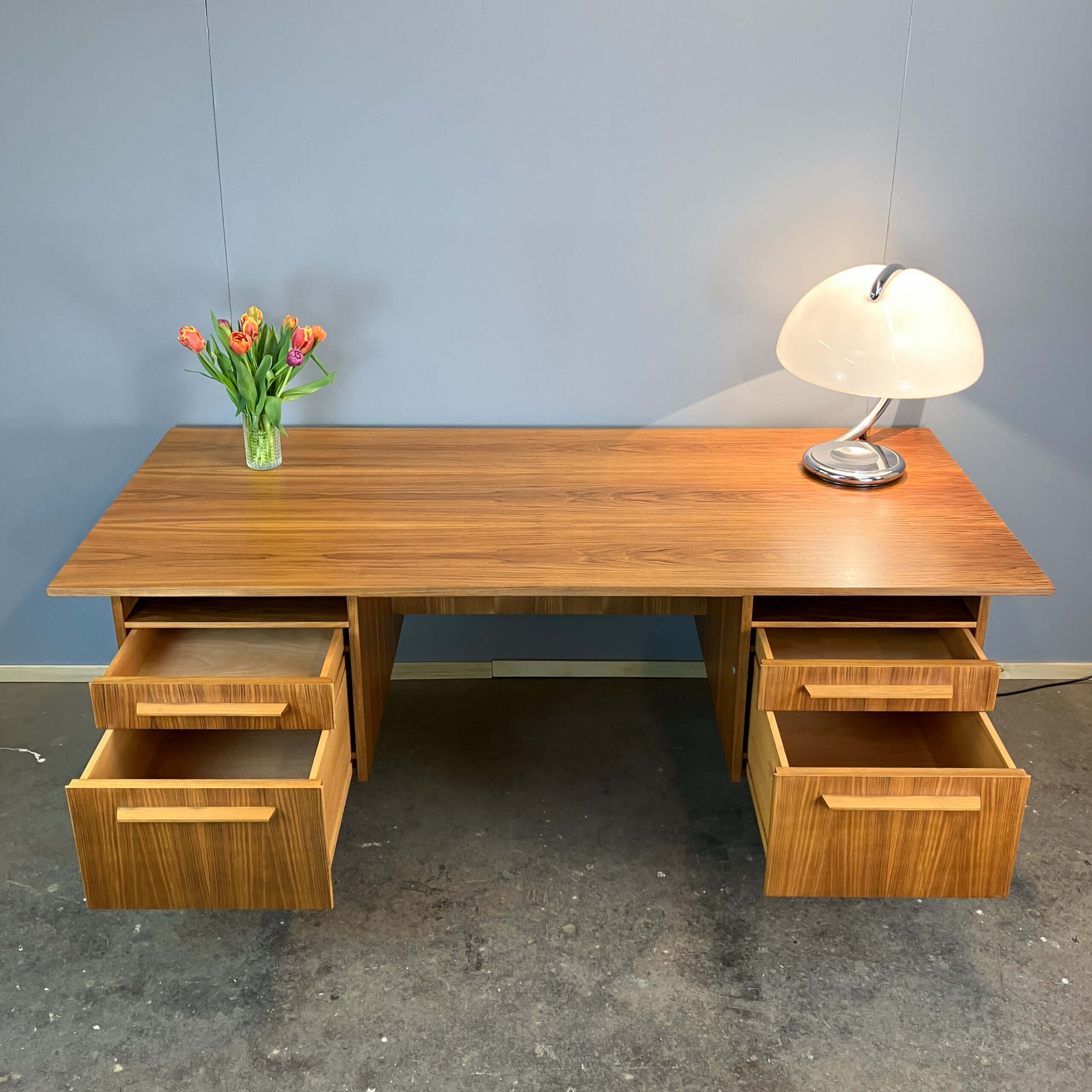 Bauhaus-style desk by WK Möbel, walnut, 1960s