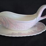 Old Fish Service for 12 pers. in Longwy ceramic, Copenhagen model, 1890s - 1939