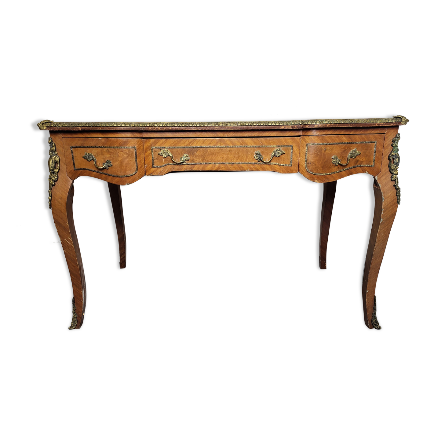Bureau en marqueterie de bois Style Louis XV époque XIXeme