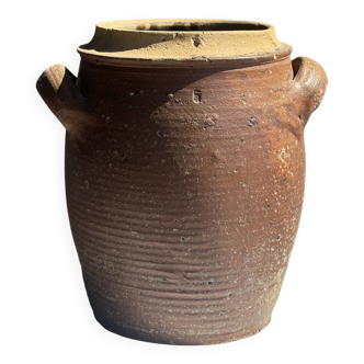 Large red earthenware jar with 2 handles H22