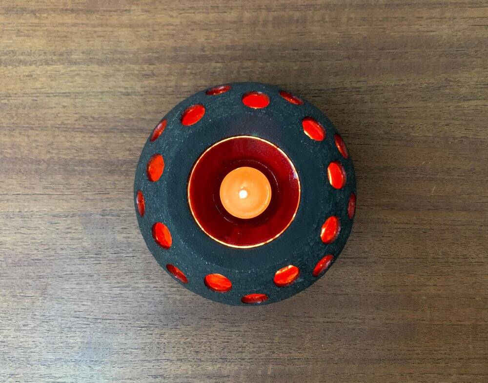 Danish studio candlestick from the mid-century by Lovemose, 1960s.