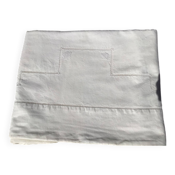 Drap 2 places neuf brodé triangles jours échelle