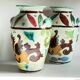 Italian Majolica Vases with Dragon Motif