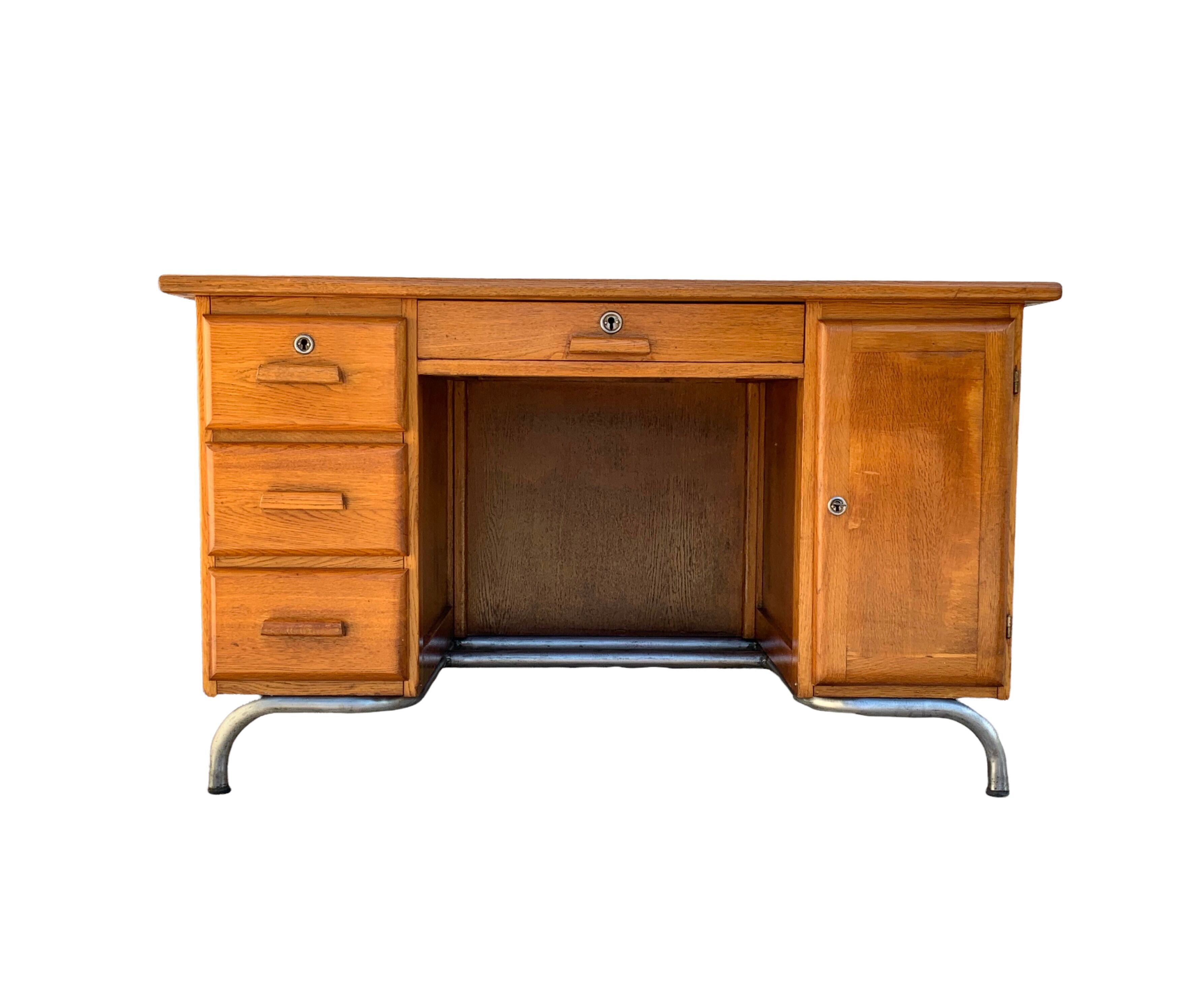 Office schoolmaster 1950 solid oak