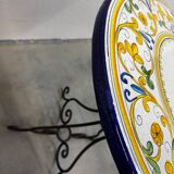 Outdoor table signed Grandi Maioliche Ficola hand-painted Italy