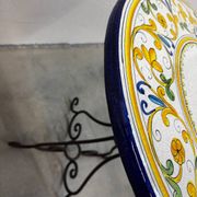 Outdoor table signed Grandi Maioliche Ficola hand-painted Italy