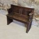 Small 19th century church chest bench in solid oak