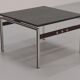 Table basse en ardoise, chrome et bois, 1970 Danemark