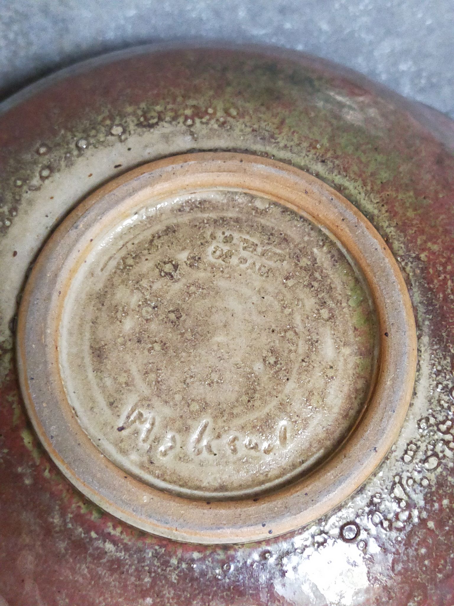 Théière de potier en grès émaillé vintage