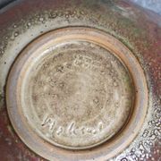 Théière de potier en grès émaillé vintage