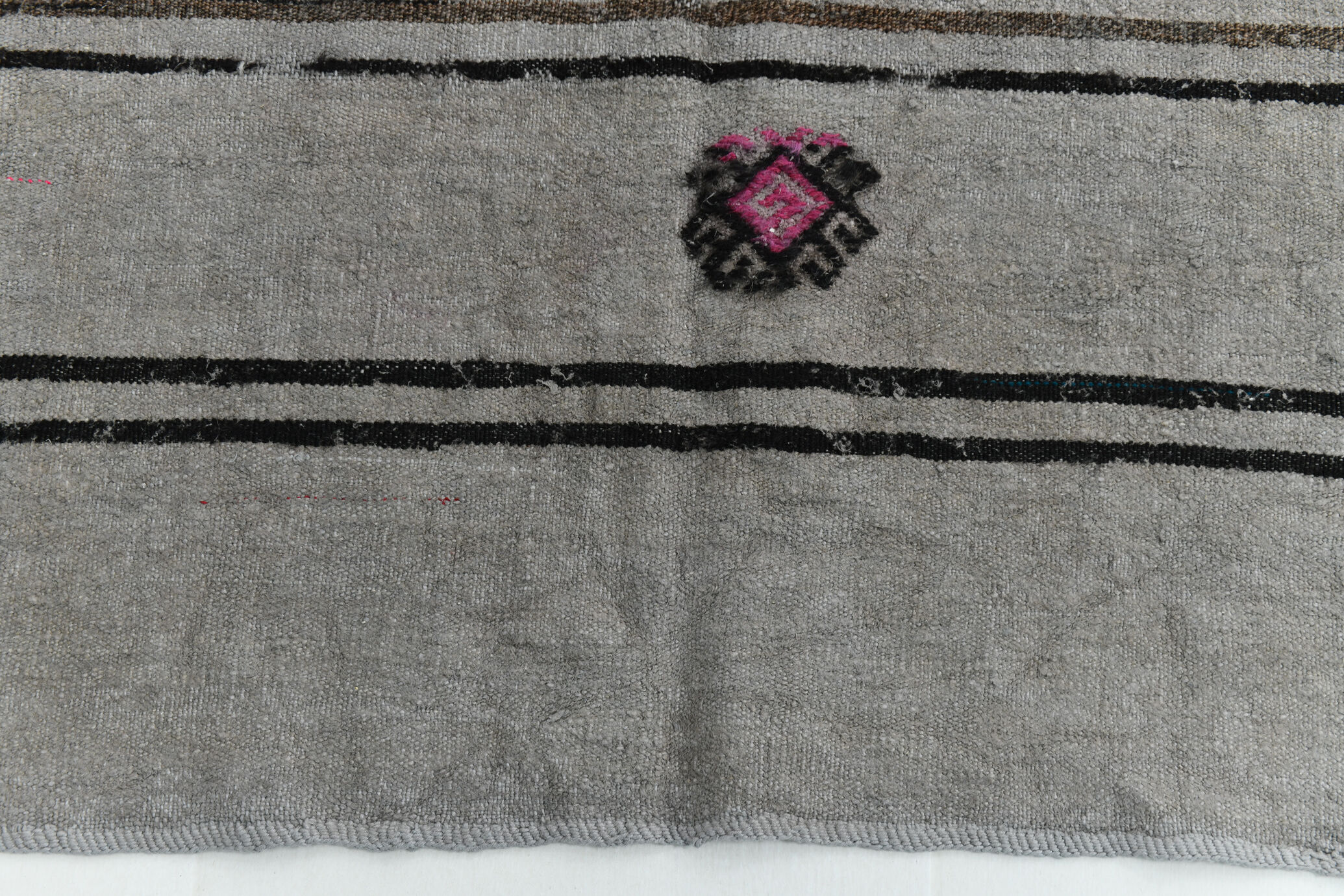 6x12 Gray & Black Modern Hemp Rug, 184x379Cm