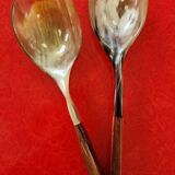 Salad server in buffalo horn and exotic wood