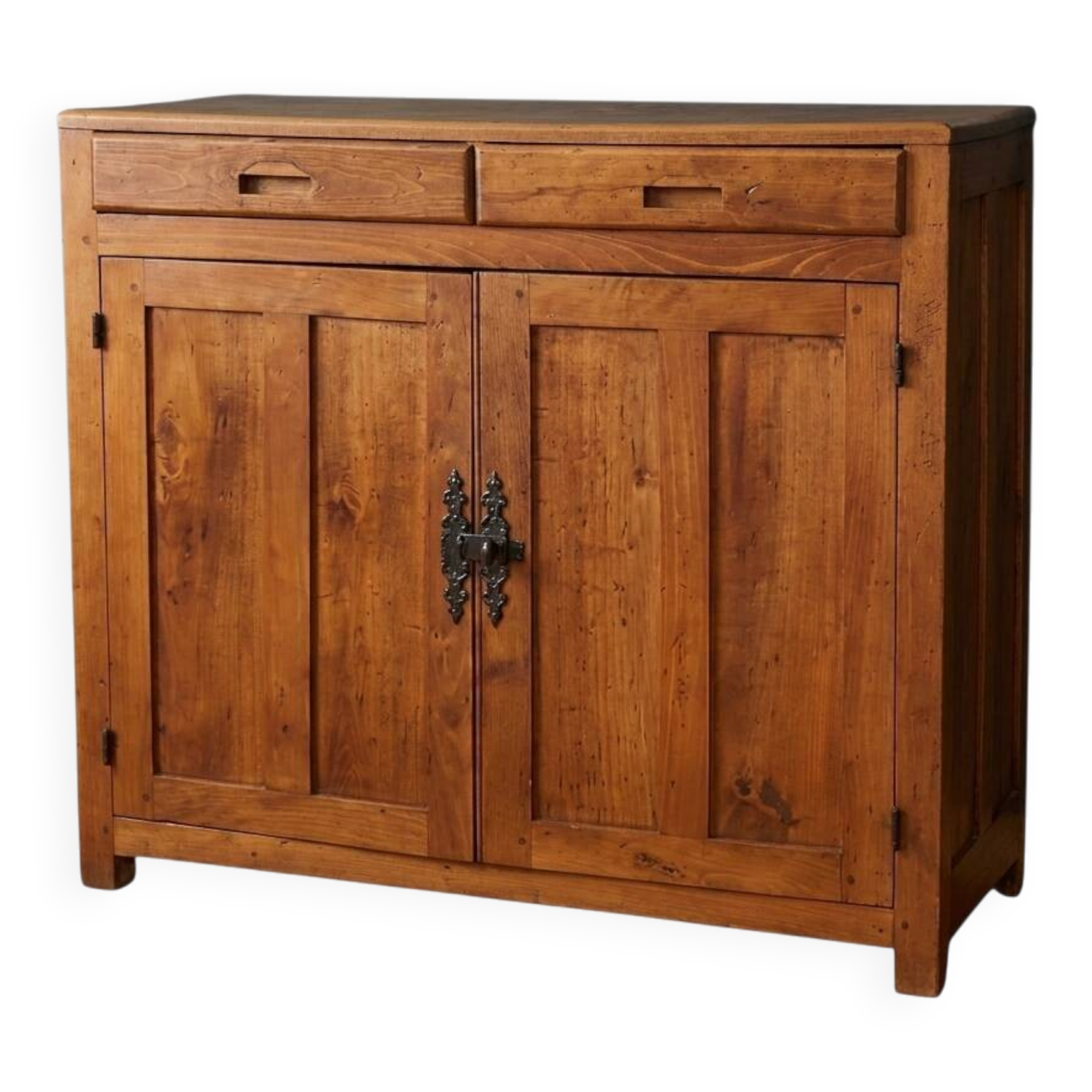 Buffet Parisien en Bois Massif-style Ren-Esprit Brutaliste & Wabi-Sabi