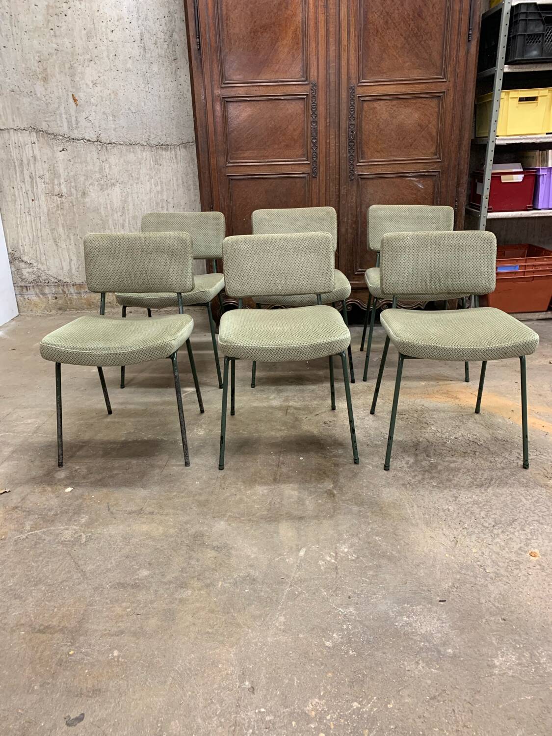 6 Chaises Design André Simard Airborne Vintage