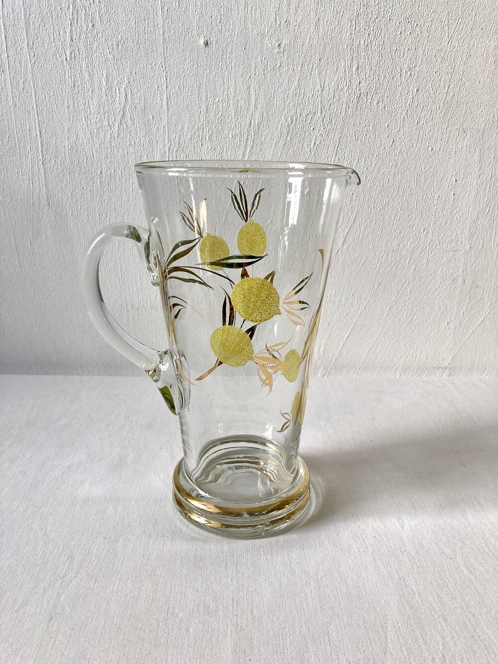 Lemonade service, lemon and golden foliage decor, France, 1960s-70s.