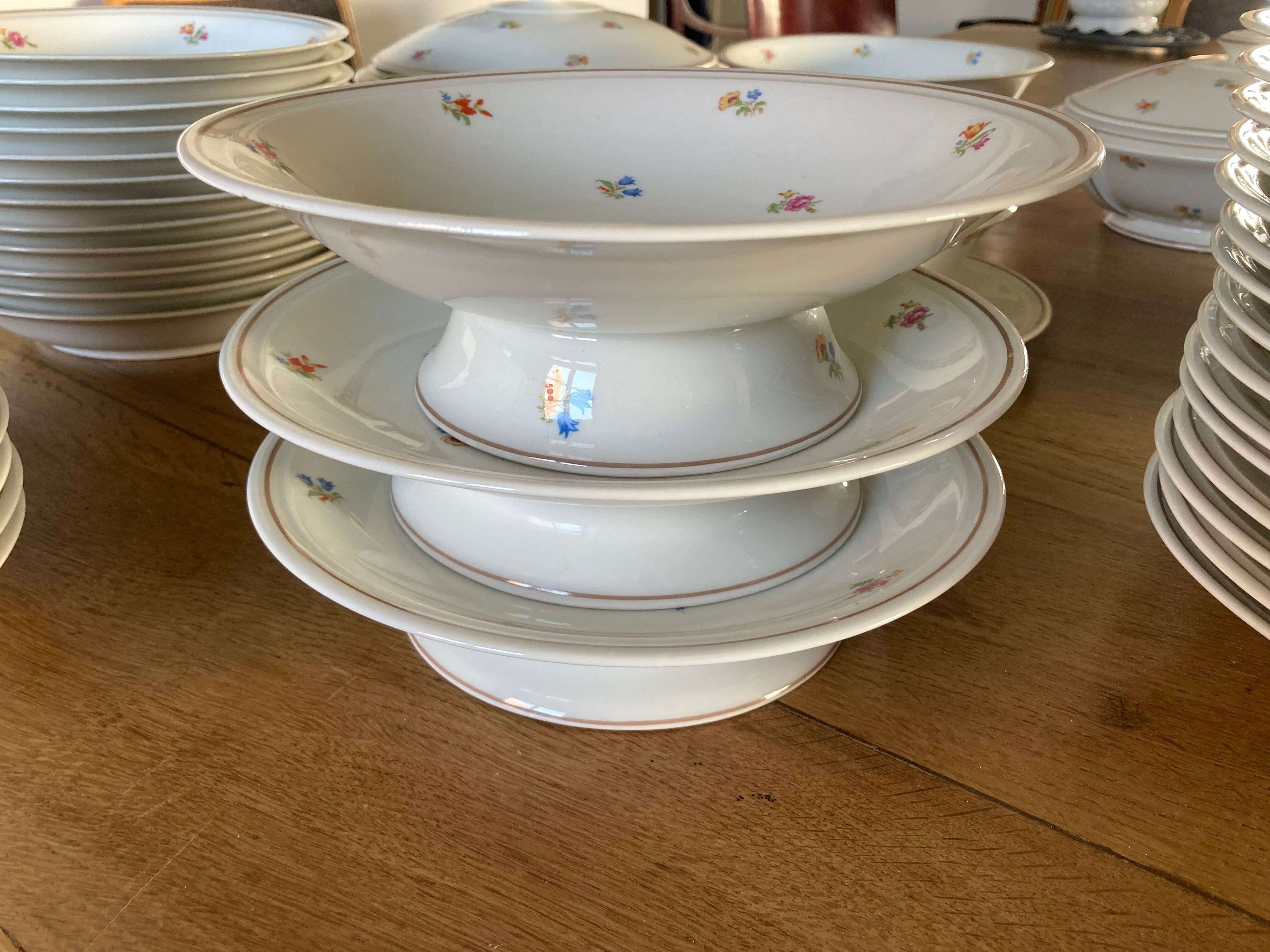 Limoges porcelain service with flowers