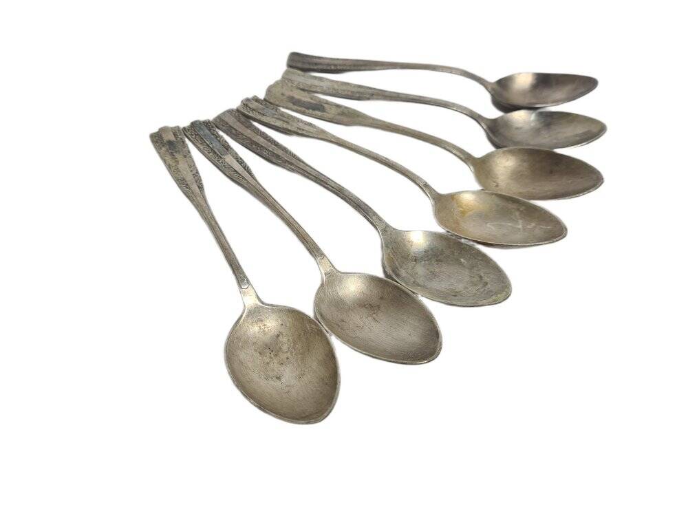 Cuillères en laiton Art Déco, années 1950, ensemble de 6