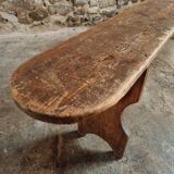 Antique French Pine Wood Bench – 1920s