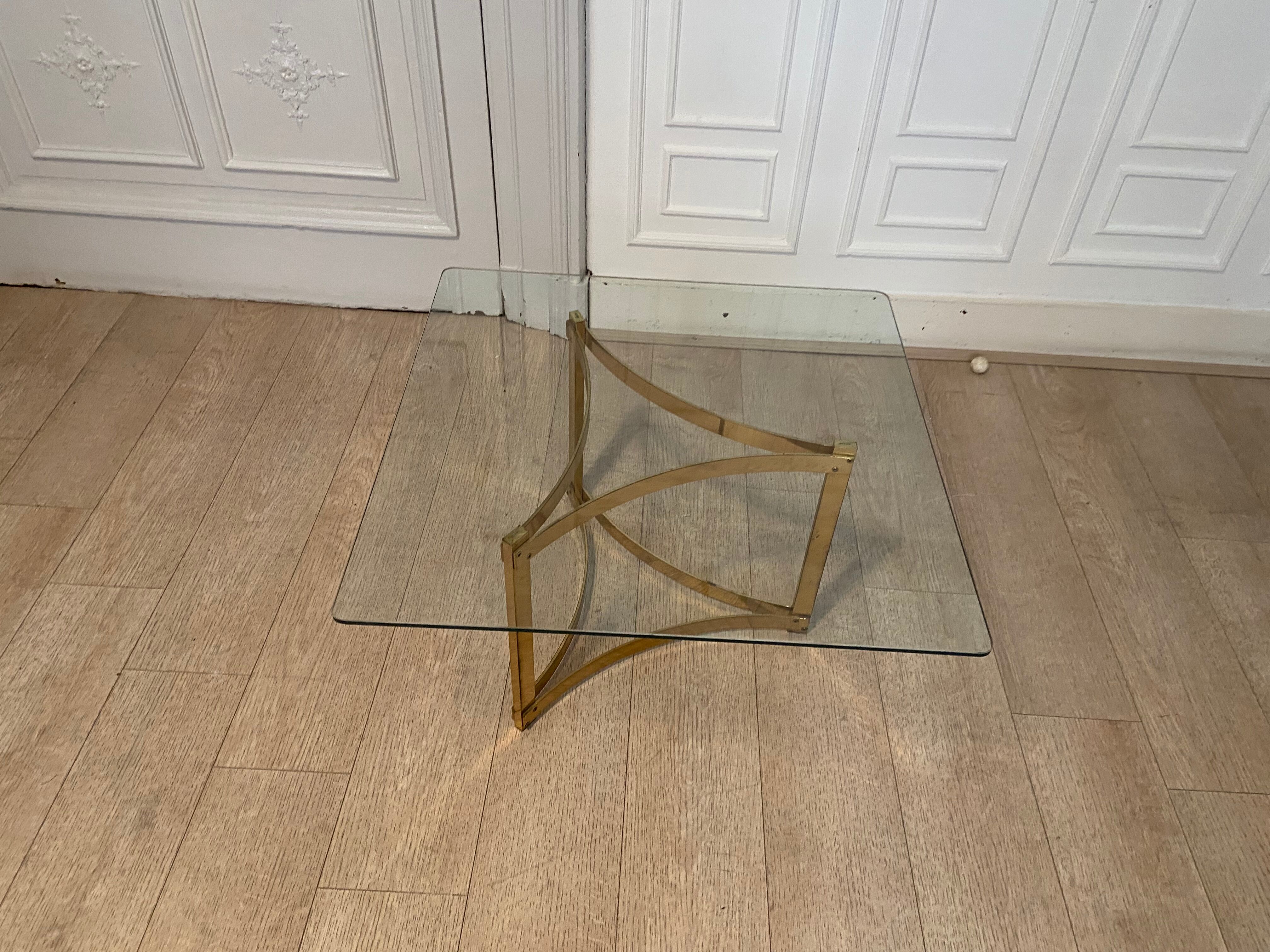 Gold metal coffee table, 1970s