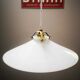 Ancienne suspension baladeuse en opaline blanche art déco 1930 ø 24.5 cm