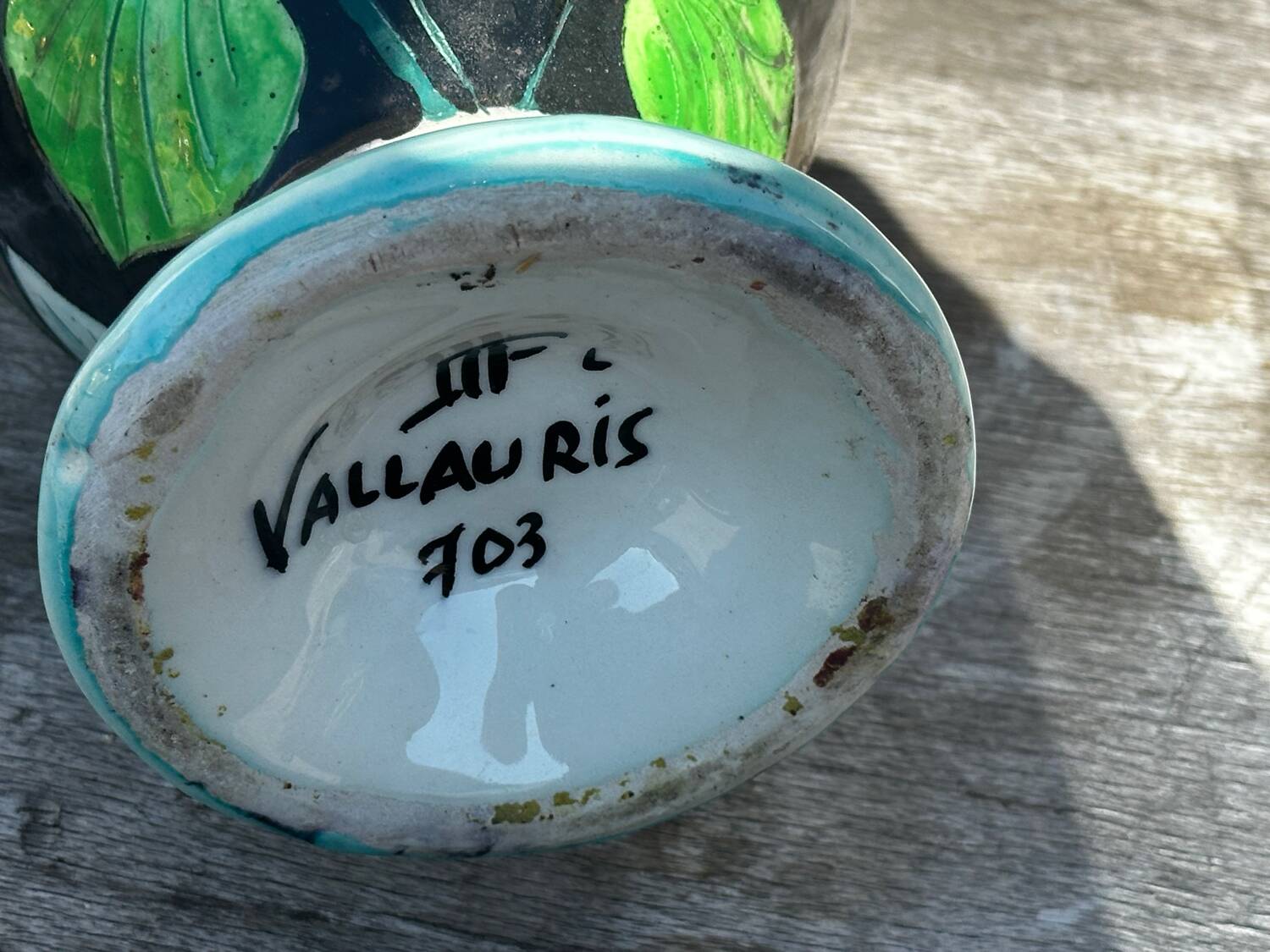 Vase Amphore céramique Vallauris signé JTF - H 30 cm