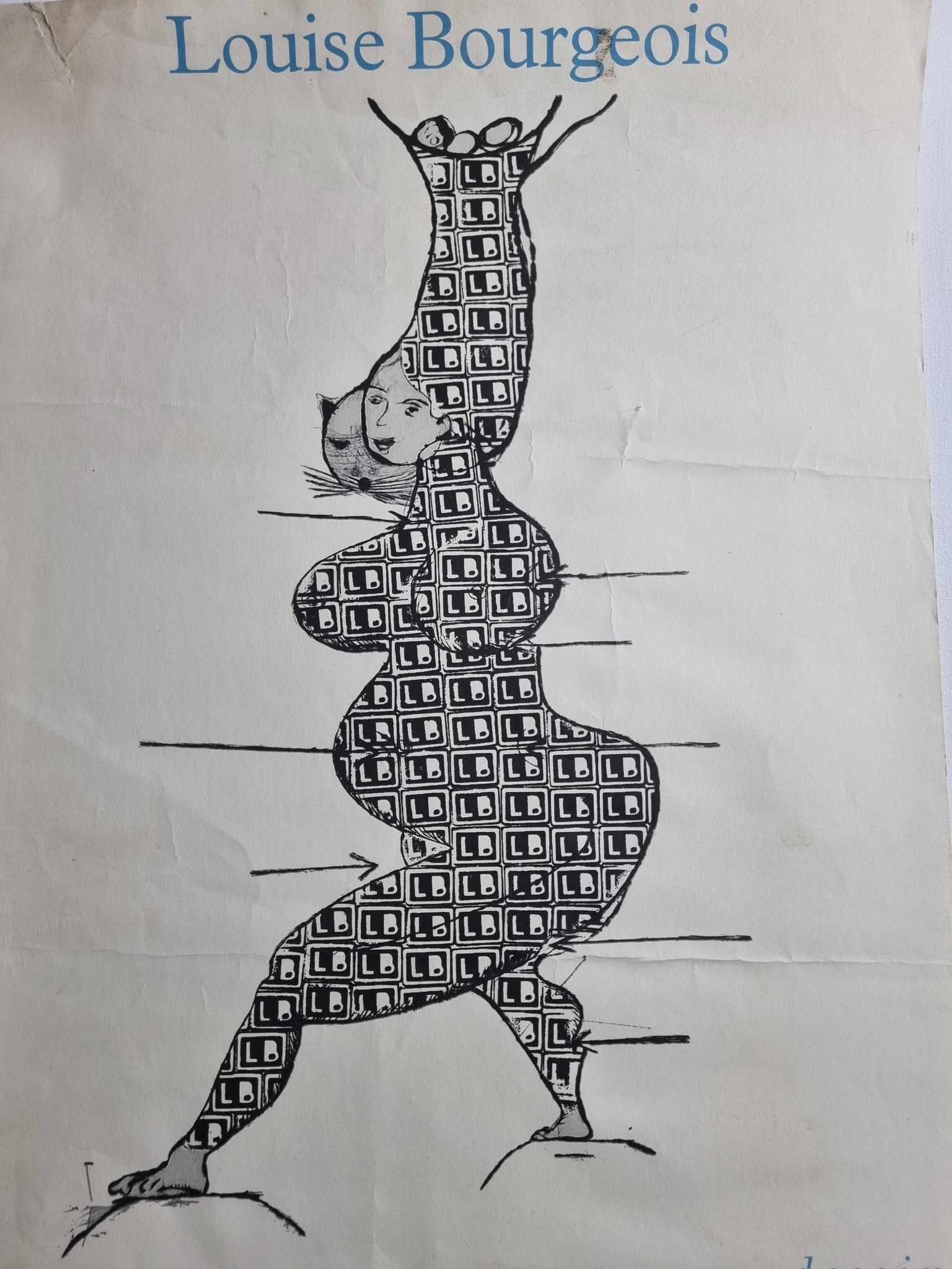 Exhibition poster after Louise Bourgeois, prints, drawings Center Georges Pompidou, 1995