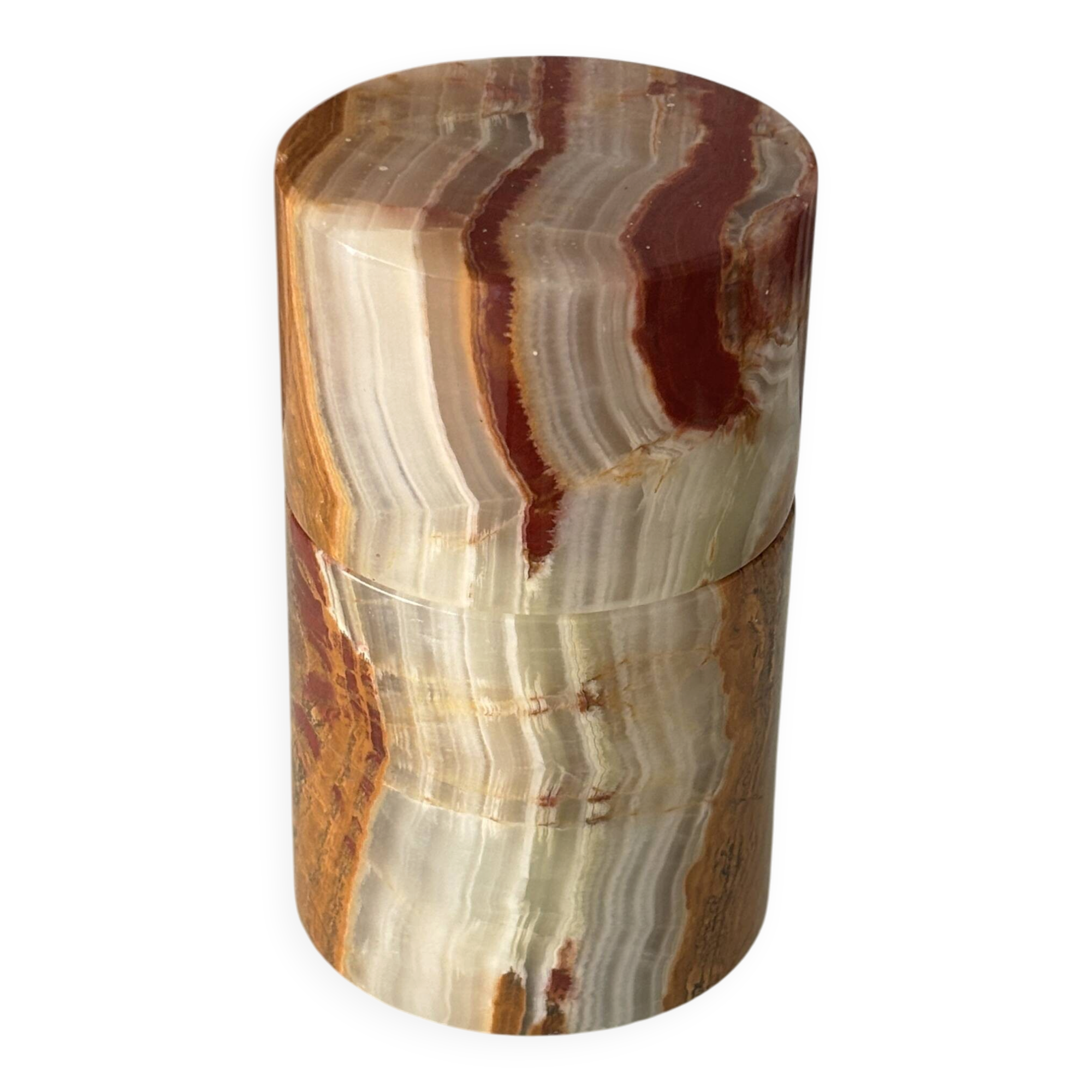 Vintage Hand-Carved Onyx Vessel | Cachepot | Sculptural Stone Bowl