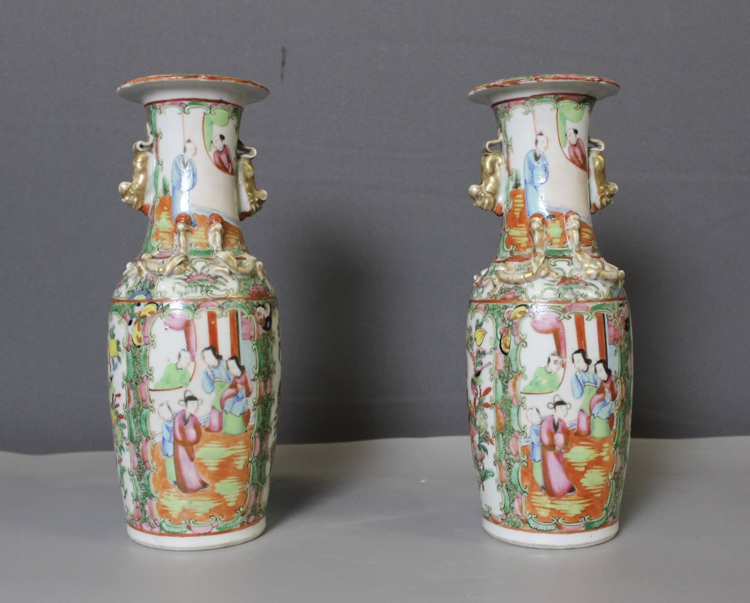 Pair of Canton Porcelain Vases, China circa 1900