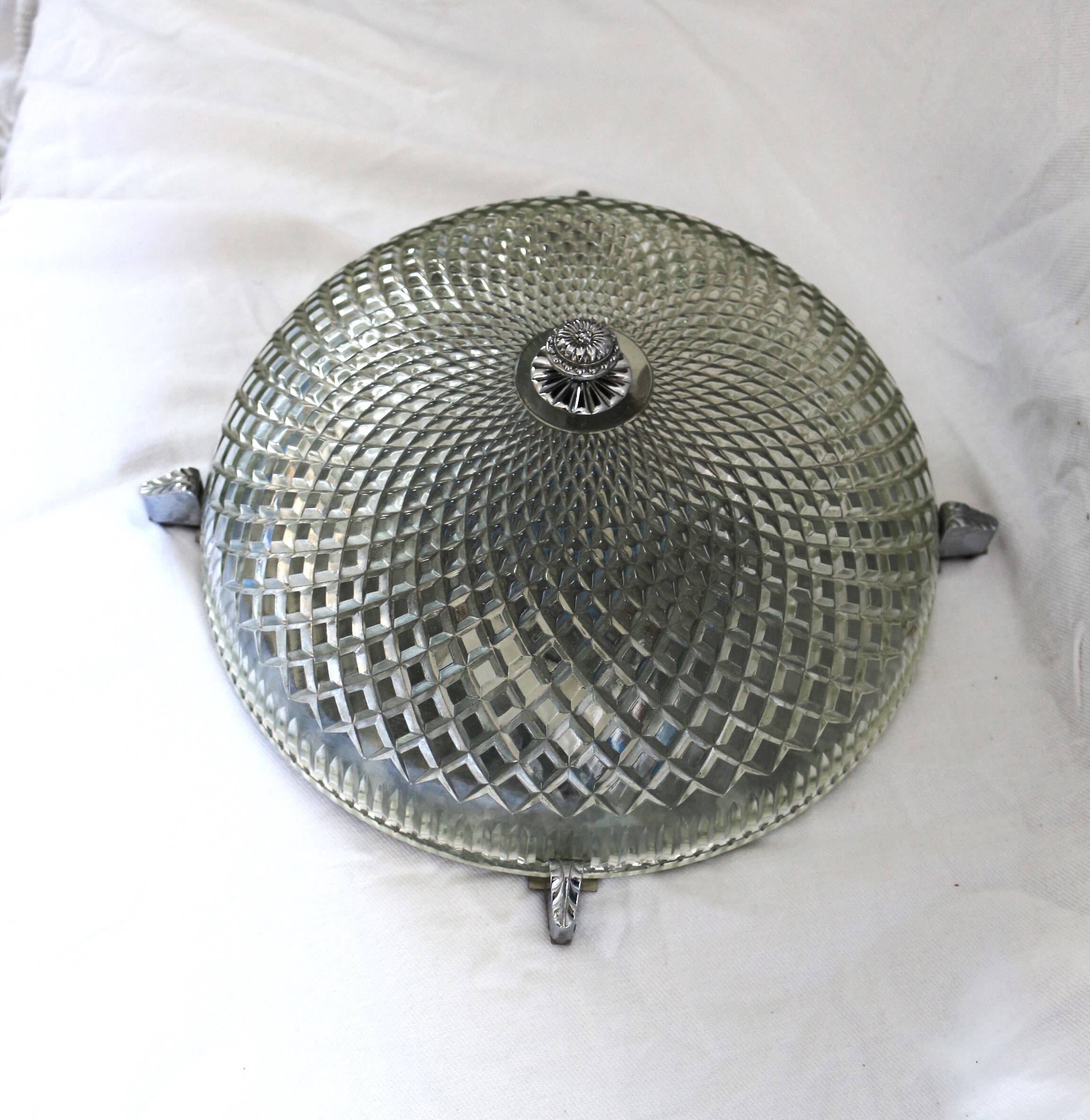 Large Diamond Glass Ceiling Light