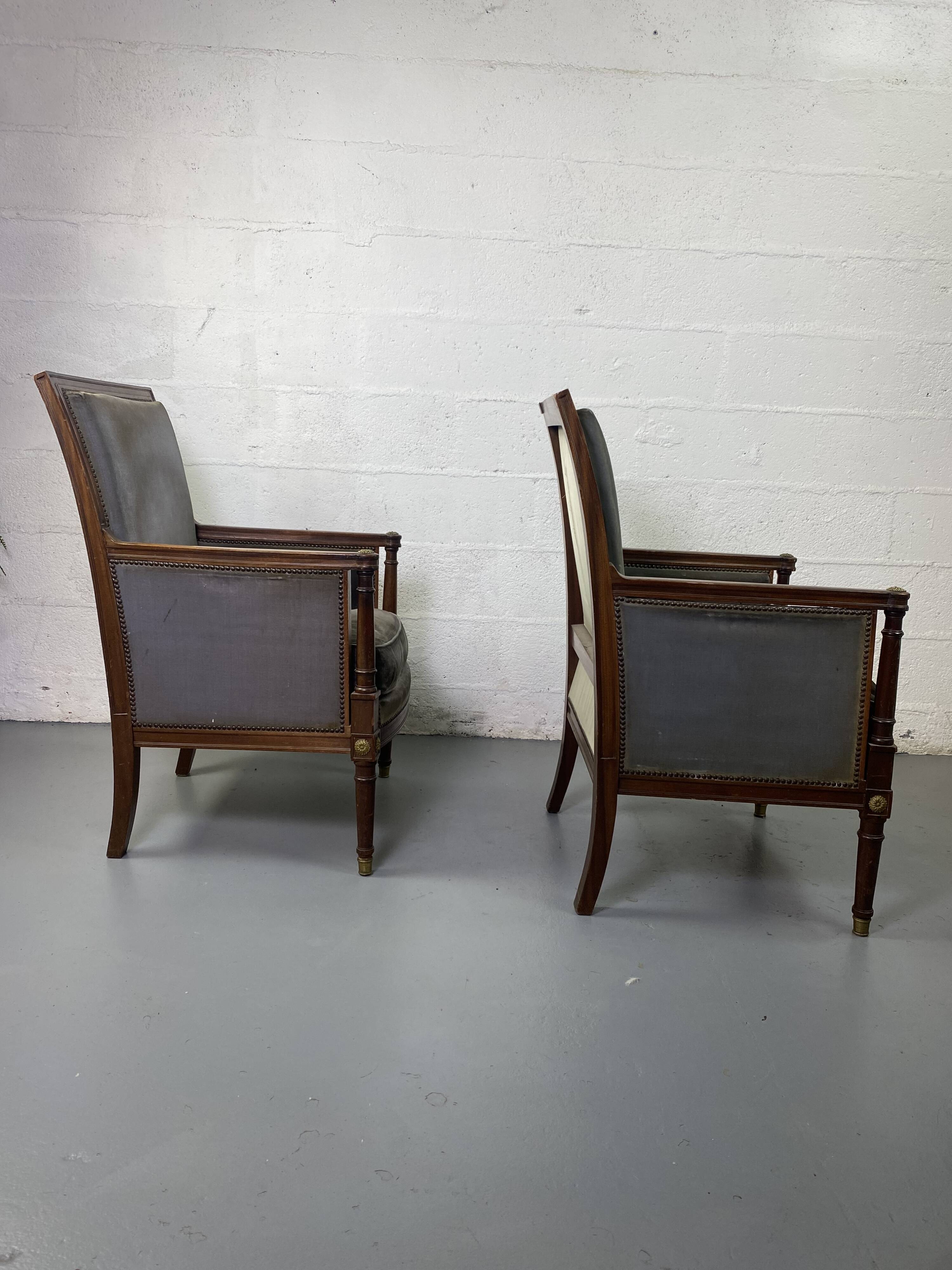 Pair of Empire armchairs