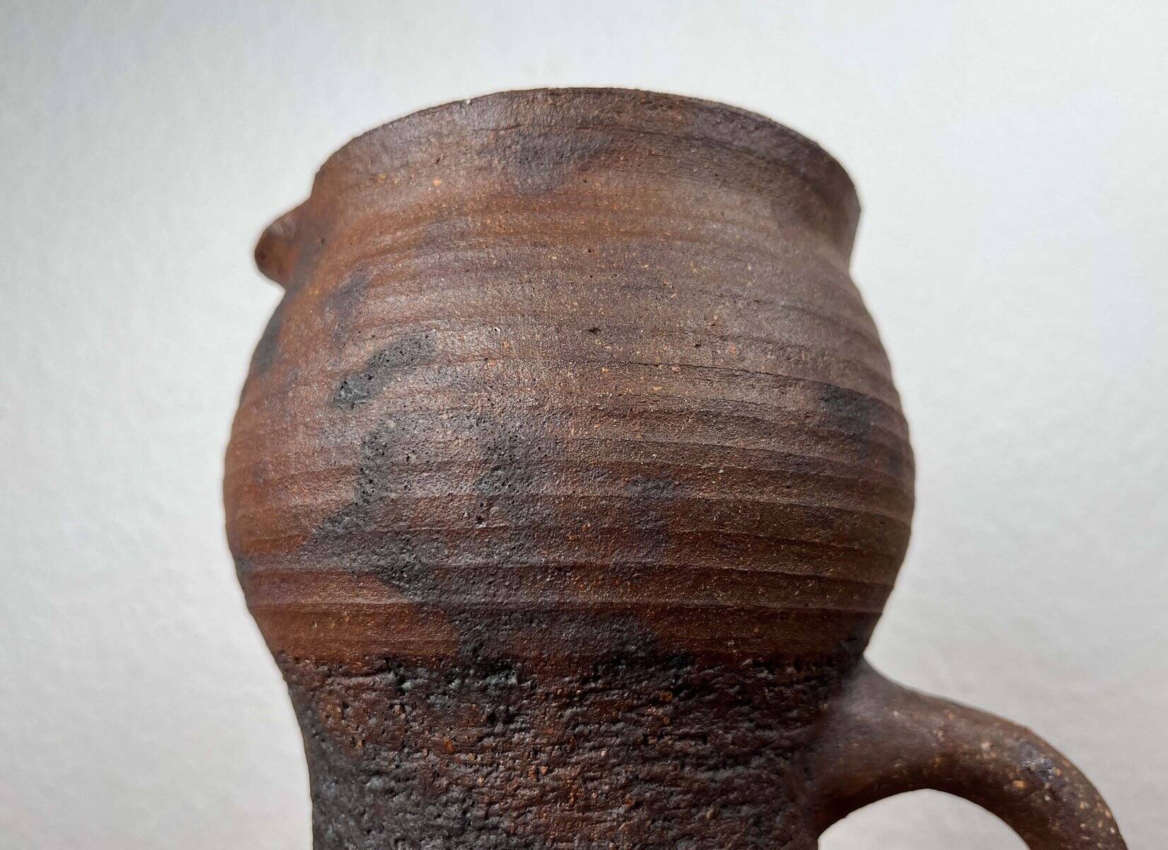 Carafe Vase de Pottery de Studio Allemand Brutaliste Mid-Century Modern par Gerhard Liebenthron, 1974