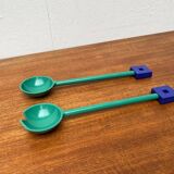 Postmodern Italian salad cutlery from the Euclid series by Michael Graves for Alessi, 1980s, set of 2.