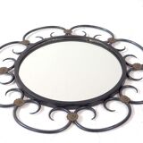 Metal daisy mirror 39x39cm