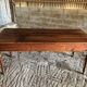 Antique Louis Philippe style farm table in solid cherry wood with turned base.
