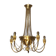 Neoclassical style brass chandelier decorated with pearl garlands