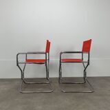 Paire fauteuils "metteur en scène" Lafuma chrome, pliants