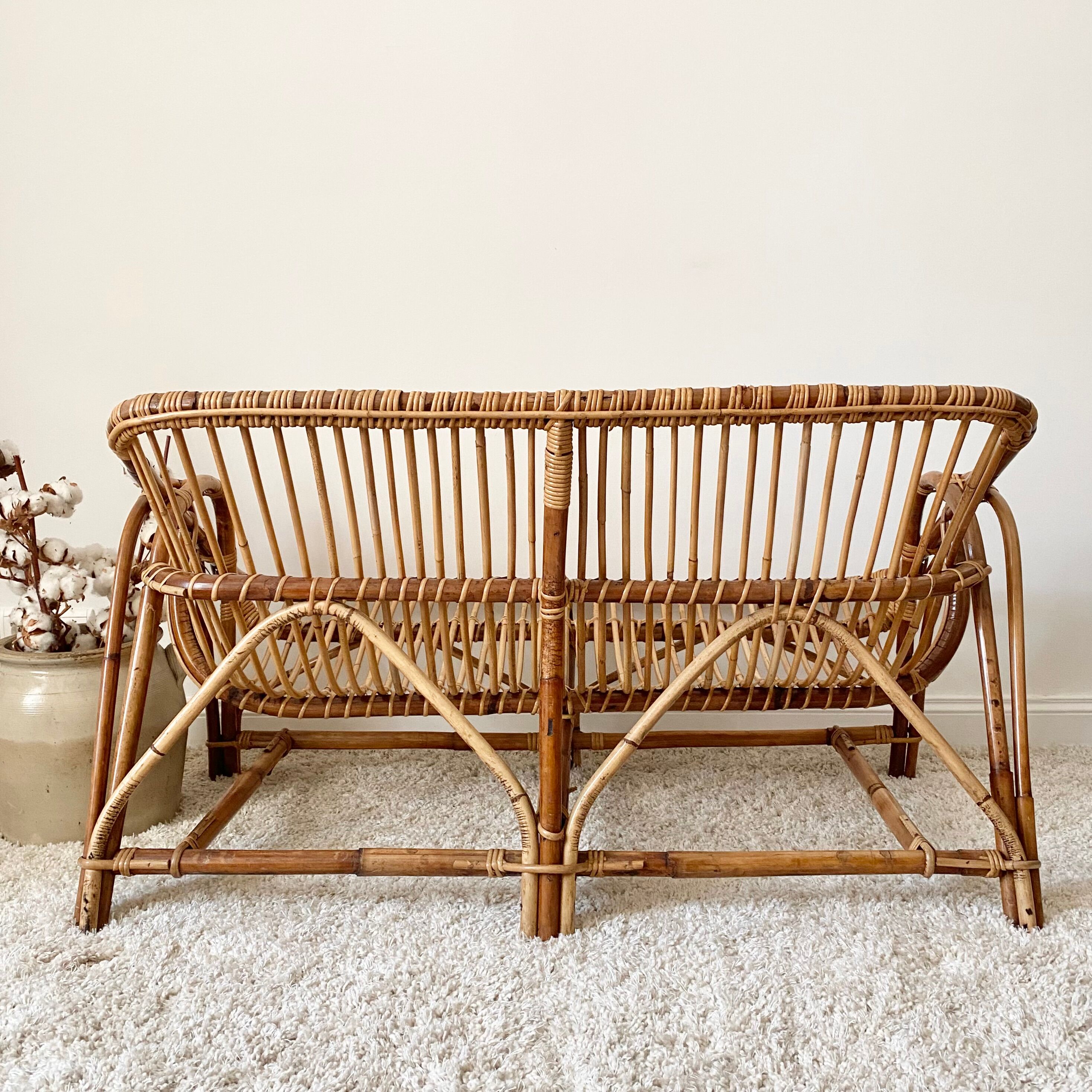 Vintage rattan sofa