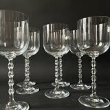 set of 8 genuine crystal wine glasses with Venetian beads