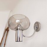 Vintage chrome metal wall light 1970s Sciolari style