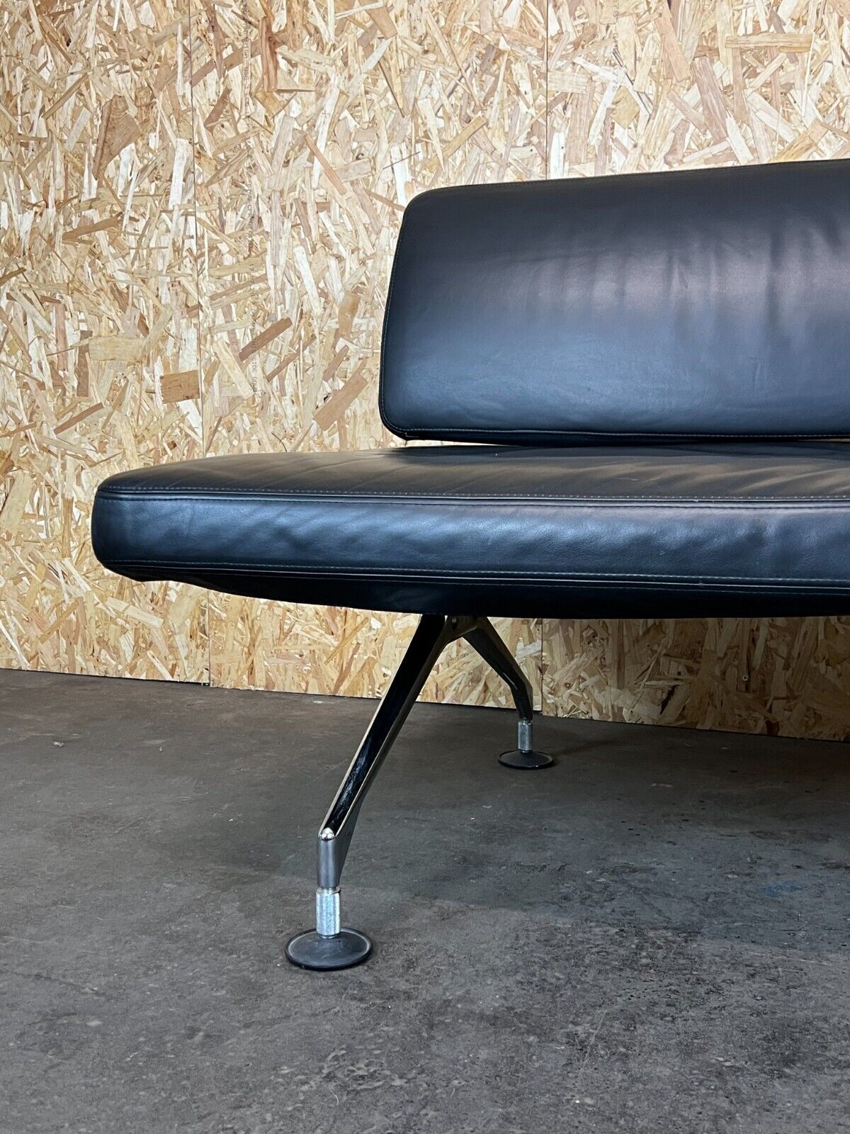 Canapé des années 1990 Canapé en cuir par Antonio Citterio pour Vitra Chrom Design