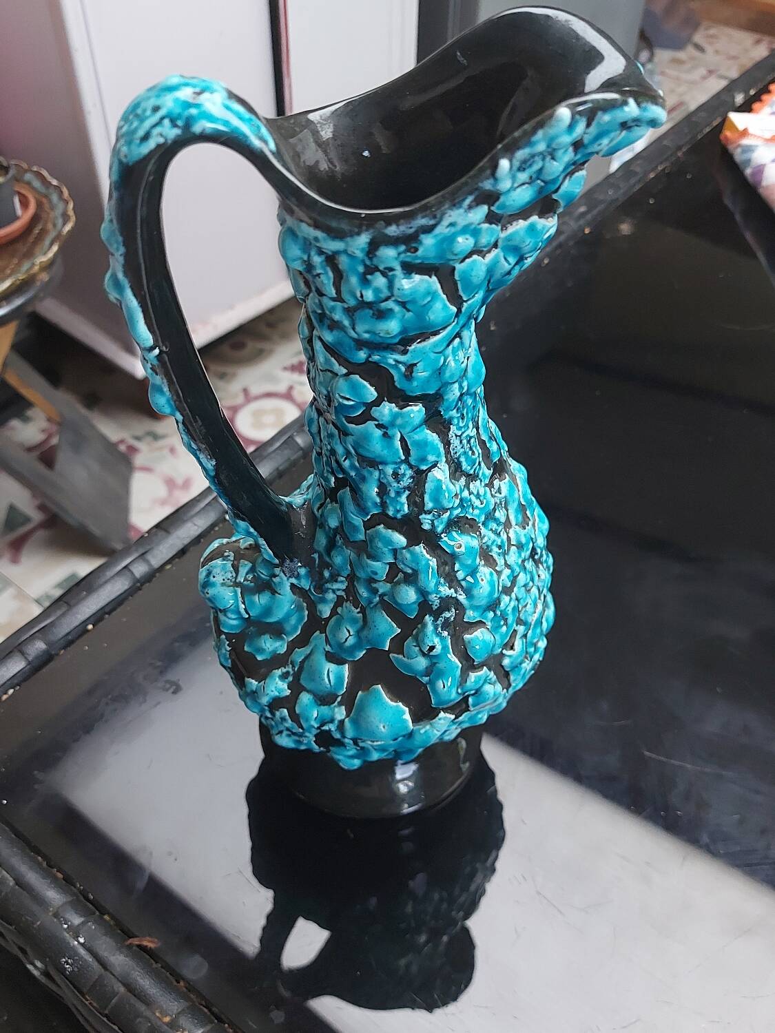 Fat lava vase sea foam or glacier enamels